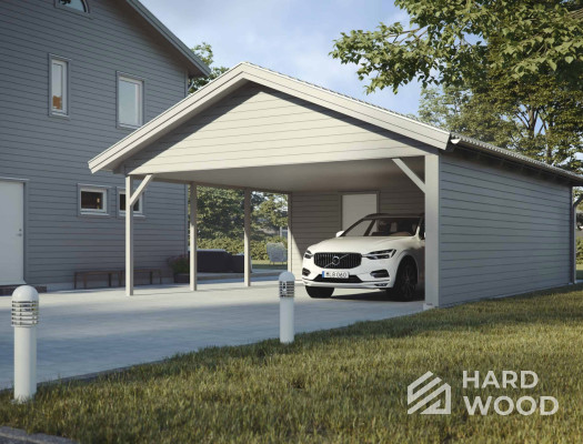 Навес для двух автомобилей с хозблоком №135 - фото 971