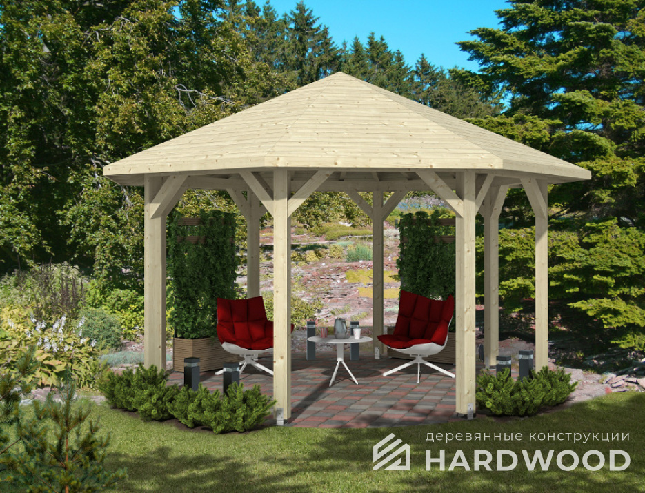 Круглый деревянный навес №29 - фото 1104